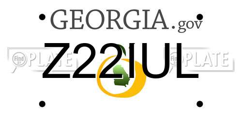 Z22IUL Georgia License Plate