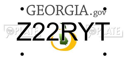 Z22RYT Georgia License Plate