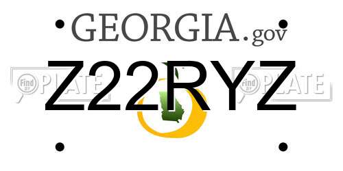 Z22RYZ Georgia License Plate