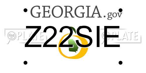 Z22SIE Georgia License Plate