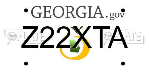 Z22XTA Georgia License Plate