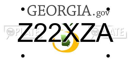 Z22XZA Georgia License Plate