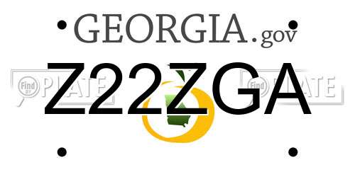 Z22ZGA Georgia License Plate