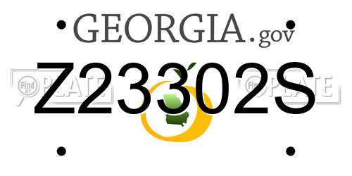 Z23302S Georgia License Plate