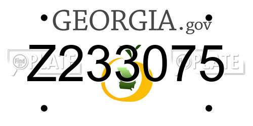 Z233075 Georgia License Plate