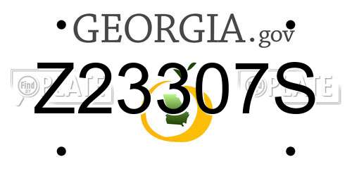 Z23307S Georgia License Plate