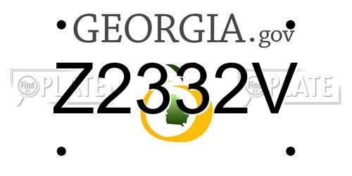 Z2332V Georgia License Plate