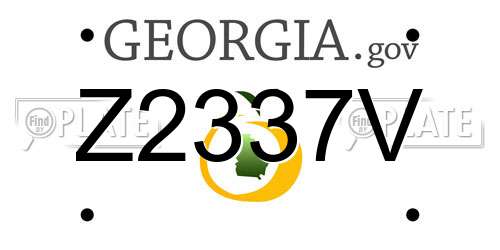 Z2337V Georgia License Plate