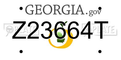 Z23664T Georgia License Plate