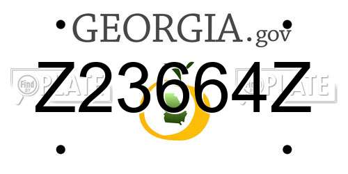 Z23664Z Georgia License Plate