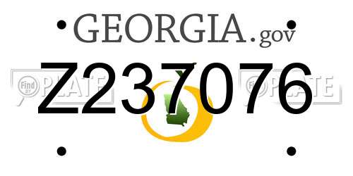 Z237076 Georgia License Plate