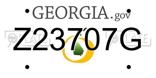 Z23707G Georgia License Plate