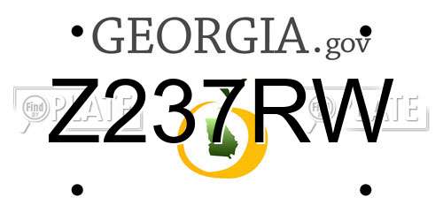 Z237RW Georgia License Plate