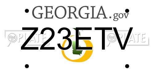 Z23ETV Georgia License Plate