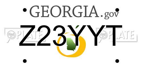 Z23YYT Georgia License Plate