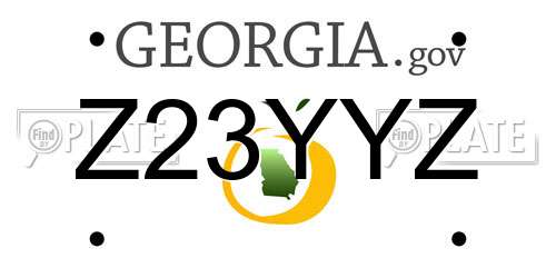 Z23YYZ Georgia License Plate