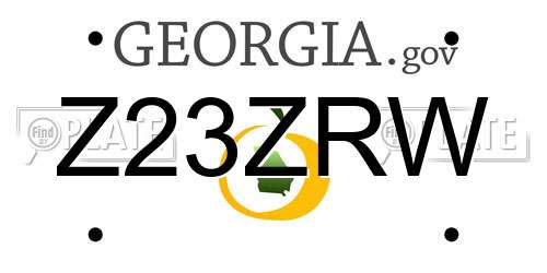 Z23ZRW Georgia License Plate