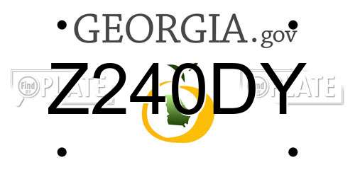 Z240DY Georgia License Plate