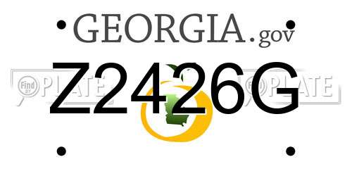 Z2426G Georgia License Plate