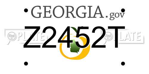 Z2452T Georgia License Plate