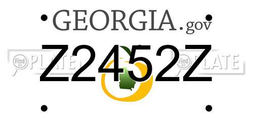 Z2452Z Georgia License Plate