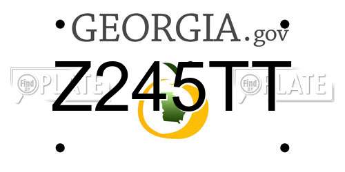 Z245TT Georgia License Plate
