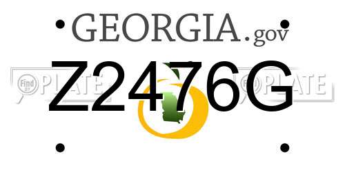 Z2476G Georgia License Plate