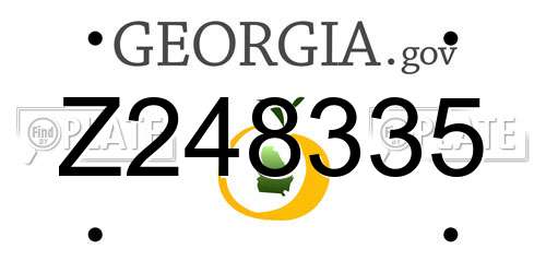 Z248335 Georgia License Plate