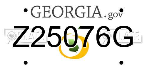 Z25076G Georgia License Plate