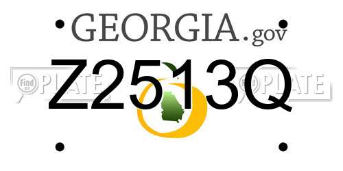 Z2513Q Georgia License Plate
