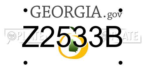 Z2533B Georgia License Plate