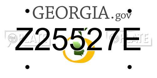 Z25527E Georgia License Plate
