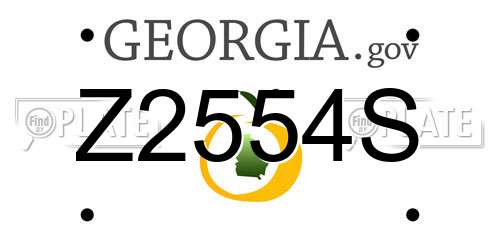 Z2554S Georgia License Plate