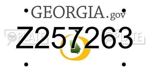 Z257263 Georgia License Plate