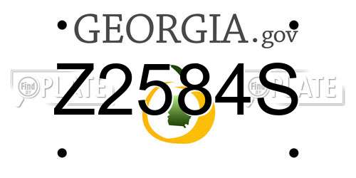 Z2584S Georgia License Plate