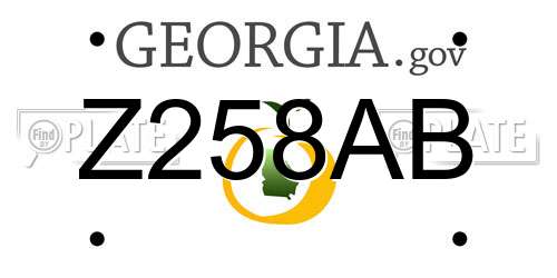 Z258AB Georgia License Plate