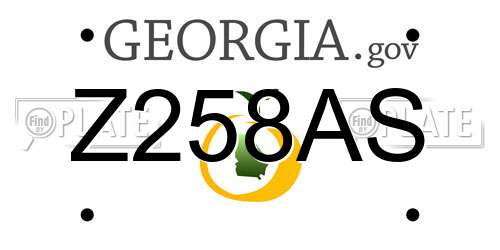 Z258AS Georgia License Plate
