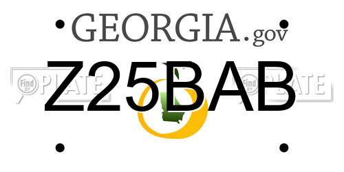 Z25BAB Georgia License Plate