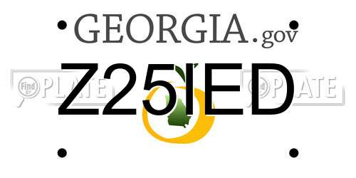Z25IED Georgia License Plate