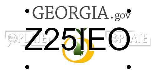 Z25IEO Georgia License Plate