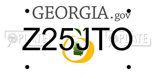 Z25JTO Georgia License Plate