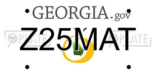 Z25MAT Georgia License Plate