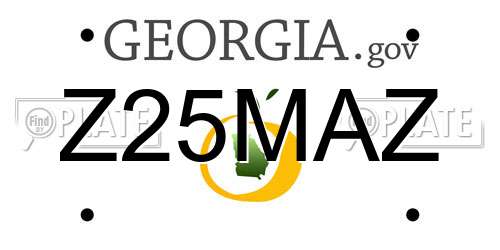 Z25MAZ Georgia License Plate