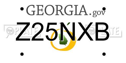 Z25NXB Georgia License Plate