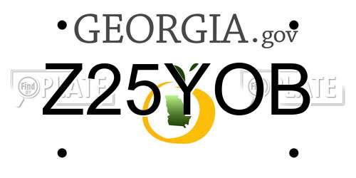Z25YOB Georgia License Plate