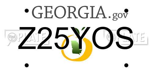 Z25YOS Georgia License Plate