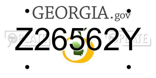 Z26562Y Georgia License Plate