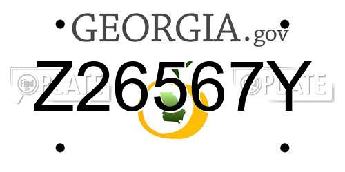 Z26567Y Georgia License Plate