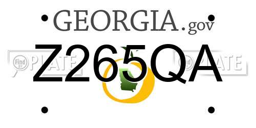 Z265QA Georgia License Plate