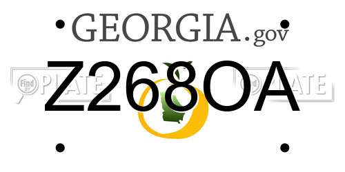 Z268OA Georgia License Plate